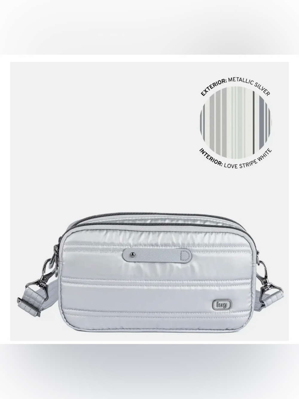 Lug Coupe Metallic Silver Quilted Bag XL